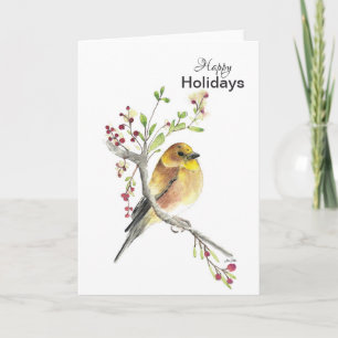 Joyeuses vacances American Goldfinch carte d'oisea
