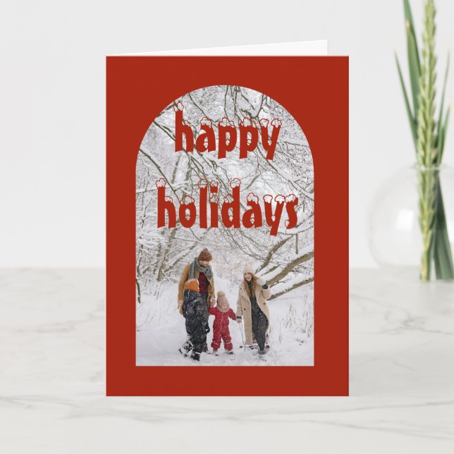 Joyeuses vacances arche rouge cadre de Noël carte (Devant)