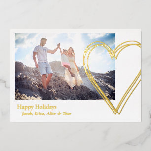 Joyeuses vacances Coeur 3 Photo Minimaliste Or