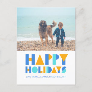 Joyeuses Vacances Colorful Holiday Carte postale