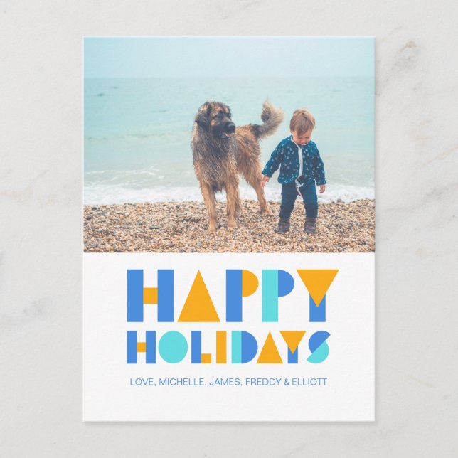 Joyeuses Vacances Colorful Holiday Carte postale (Devant)