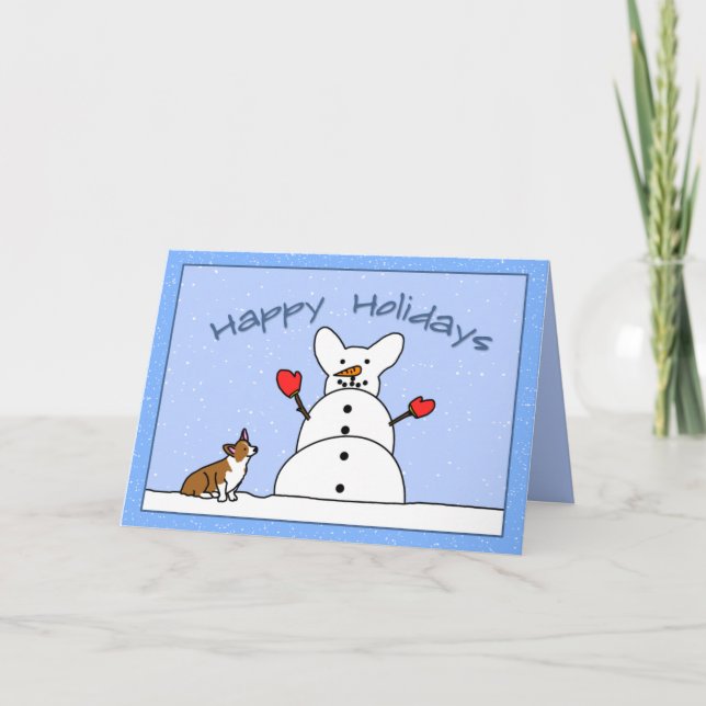 Joyeuses vacances Corgi carte de Noël (Devant)