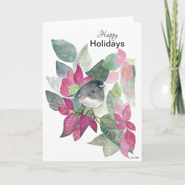 Joyeuses vacances Dark Eyed Junco Carte de vacance (Devant)