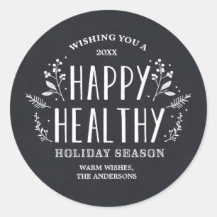 Joyeuses vacances en santé Stickers Tag Cadeau