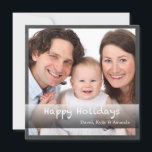 Joyeuses vacances Famille Photo Chalkboard Carte p<br><div class="desc">Votre photo préférée met en évidence cette carte de vacances carré.</div>
