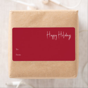 Joyeuses vacances modernes Étiquette cadeau Rect