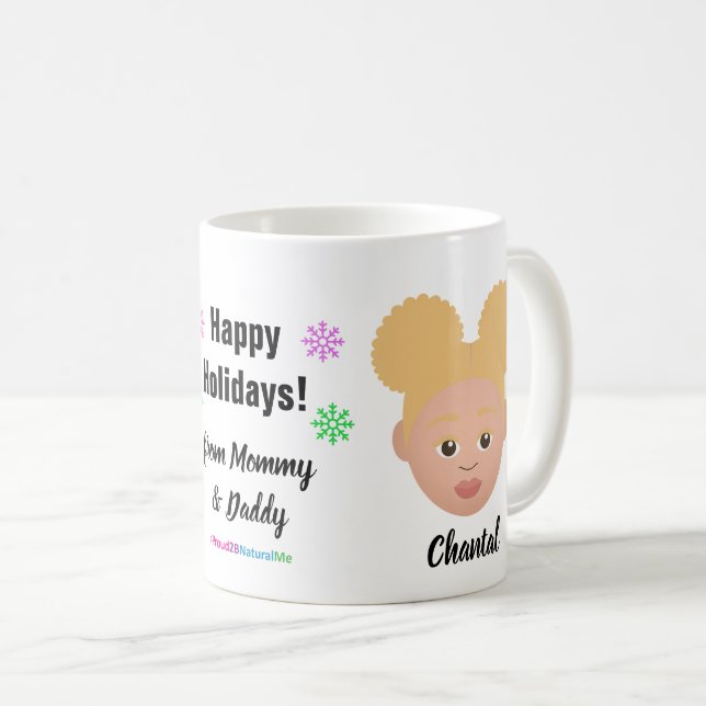 Joyeuses Vacances Naturelles Hair Coffee Mug (Devant droit)