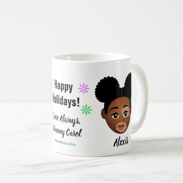 Joyeuses Vacances Naturelles Hair Coffee Mug (Devant droit)