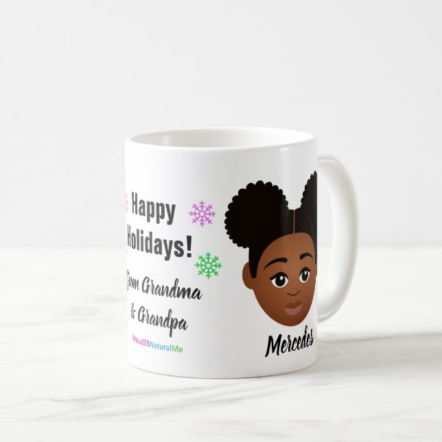 Joyeuses Vacances Naturelles Hair Coffee Mug (Devant droit)