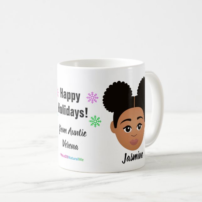 Joyeuses Vacances Naturelles Hair Coffee Mug (Devant droit)