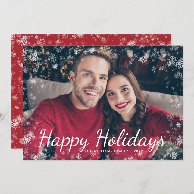 Joyeuses vacances neige Noël (Devant / Derrière)