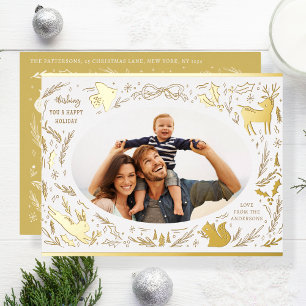 Joyeuses vacances Noël Photo Woodland Doodle