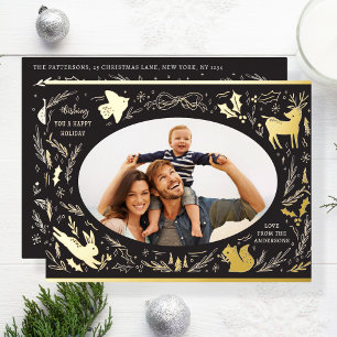 Joyeuses vacances Noël Photo Woodland Doodle