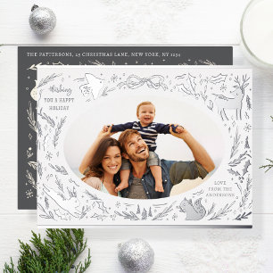 Joyeuses vacances Noël Photo Woodland Doodle