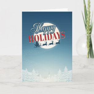 Joyeuses vacances-Père Noël Reindeers Carte de Noë