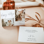 Joyeuses vacances Photo Carte de Noël, Boho Modern<br><div class="desc">Cette belle carte de Noël photo présente une calligraphie moderne et un design minimaliste. Customisez facilement la plupart du texte,  ajoutez vos propres photos,  customisez le texte et la couleur arrière - plan pour mieux correspondre à votre style !</div>