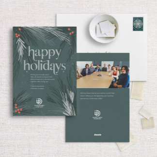 Joyeuses vacances Pine d'hiver Carte de vacances d