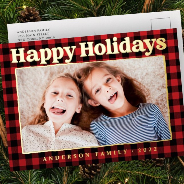 Joyeuses Vacances Plaid Famille Motif Photo (Créateur téléchargé)