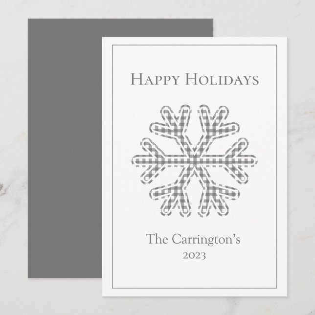 Joyeuses vacances Plaid Snowflake moderne (Devant / Derrière)