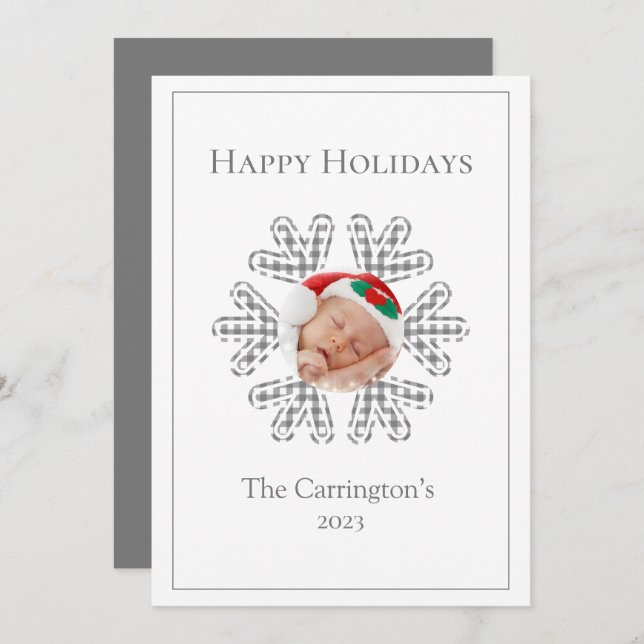 Joyeuses vacances Plaid Snowflake photo saisonnièr (Devant / Derrière)