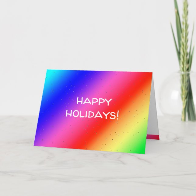 Joyeuses vacances Rainbow Colours Carte de vacance (Devant)