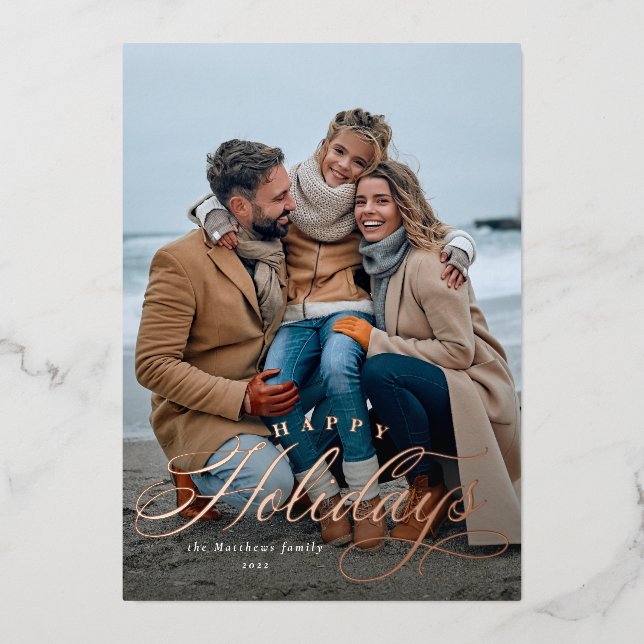 Joyeuses vacances simple élégant une photo (Recto)