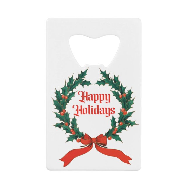 Joyeuses vacances Vintage Holly Noël Wreath (Devant)