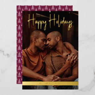 Joyeuses vacances violet moderne calligraphie Noël