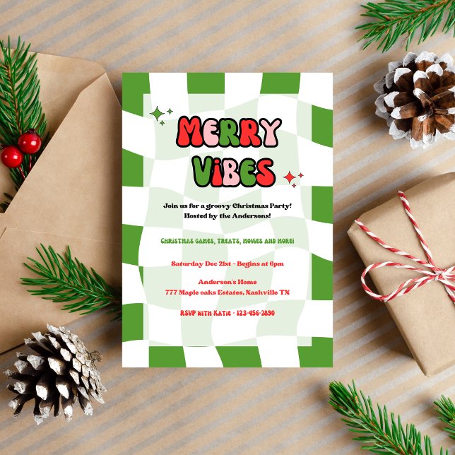Joyeuses Vibes Super fête de Noël Invitation (Créateur téléchargé)