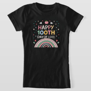Joyeux 100e jour de l'école Rainbow Kids T-shirt