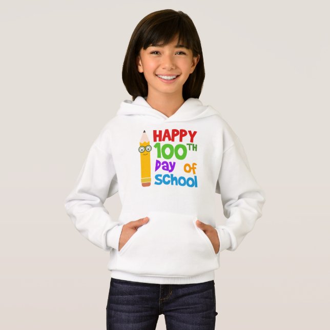 Joyeux 100ème Jour De Sweat - shirt à capuche D'En (Devant entier)