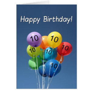 Joyeux 10e anniversaire ballons colorés dans un ci