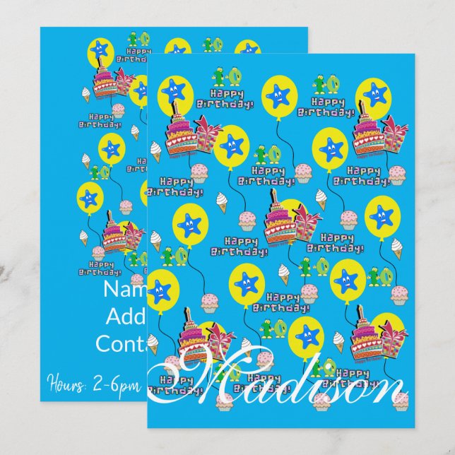 Joyeux 10e anniversaire Invitation Anniversaire #1 (Devant / Derrière)