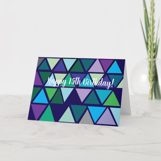 Joyeux 15e anniversaire, Carte de voeux pliée (Devant)