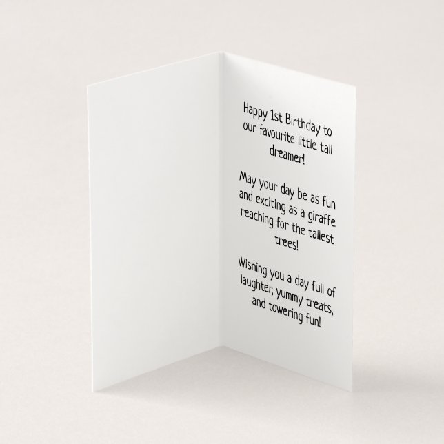 Joyeux 1er anniversaire - Carte pour enfants (Inside)