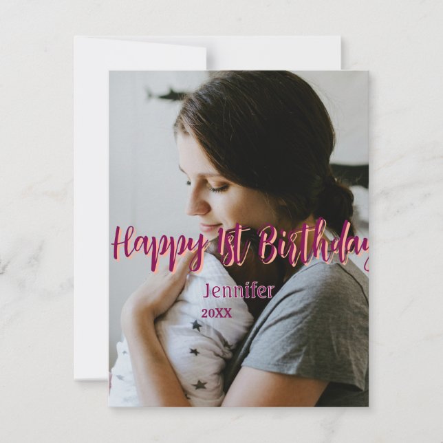 Joyeux 1er anniversaire enfant bébé mère rouge ora (Devant)