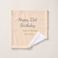Joyeux 21e anniversaire nom date gris orange paste