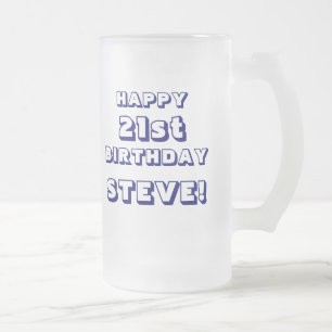 Joyeux 21ème tasse de bière givrée par
