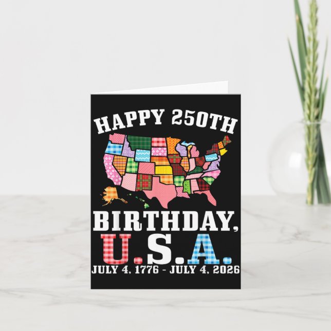 Joyeux 250e anniversaire USA Carte Drapeau américa (Devant)