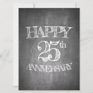 Joyeux 25e anniversaire sur le tableau de craie