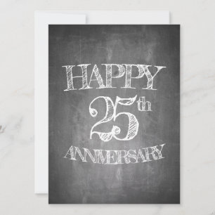 Joyeux 25e anniversaire sur tableau craie