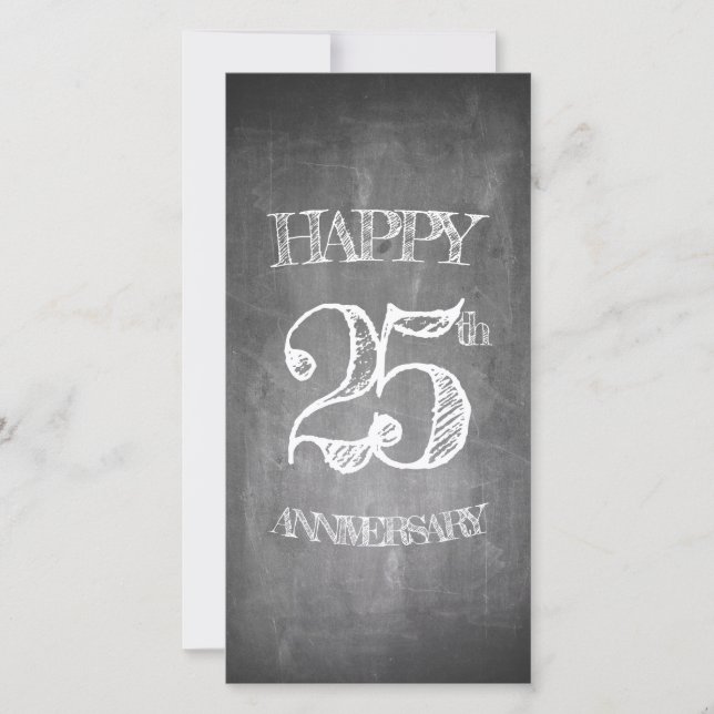 Joyeux 25e anniversaire sur tableau craie (Devant)