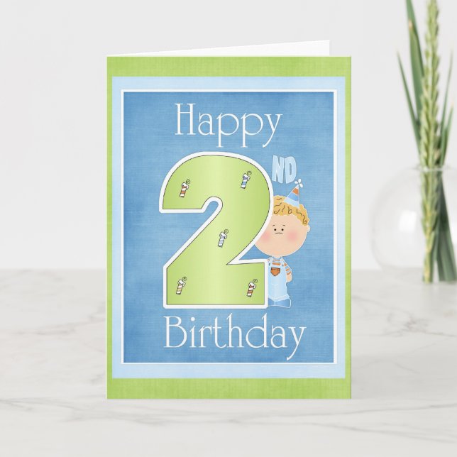 Joyeux 2e anniversaire Carte de voeux Design 1 (Devant)