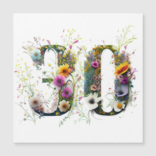 Joyeux 30e anniversaire Fleurs sauvages et oiseaux