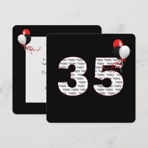 Joyeux 35e anniversaire sur Invitation noire