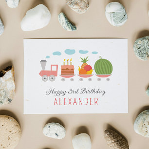 Joyeux 3e anniversaire mignonne Toy Train Carte de