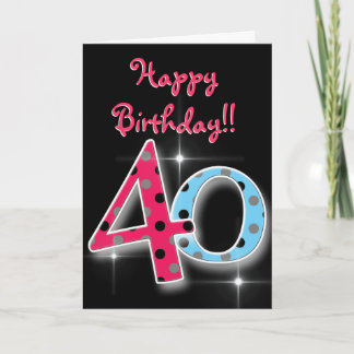 Joyeux 40e anniversaire amusant & carte de pois br