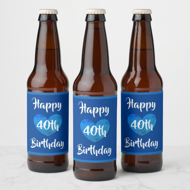 Joyeux 40e anniversaire étiquettes de bière par da (Bouteilles)