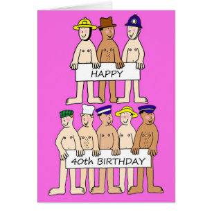 Joyeux 40e anniversaire pour ses hommes caricatura