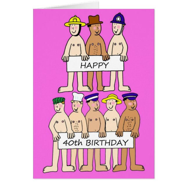 Joyeux 40e anniversaire pour ses hommes caricatura (Devant)